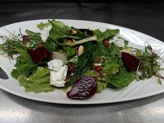 Product: Roasted baby heirloom beet, dandelion greens, and goat cheese salad - Michael Anthony's at the Inn in Versailles, OH Restaurants/Food & Dining