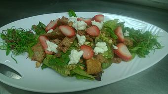 Product: Local organic strawberry and fresh greens salad - Michael Anthony's at the Inn in Versailles, OH Restaurants/Food & Dining