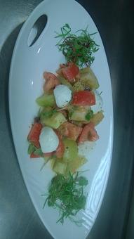 Product: Heirloom tomato and fresh mozzarella salad - Michael Anthony's at the Inn in Versailles, OH Restaurants/Food & Dining