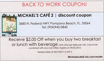 Product - Michael’s Cafe 2 in Pompano Beach, FL Hamburger Restaurants