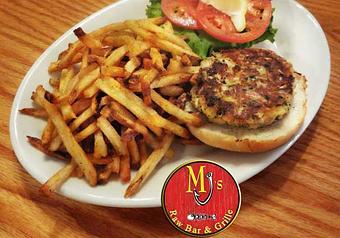 Product: MJ's Raw Bar Crab Cake Sandwich in New Bern, NC - Mj's Raw Bar and Grille in Historic Downtown New Bern, North Carolina - New Bern, NC American Restaurants