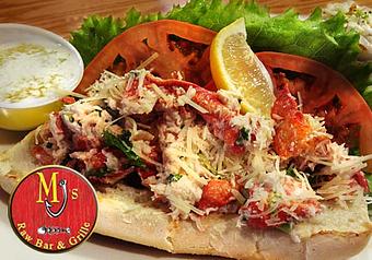 Product: Lobster Roll seafood MJ's Raw Bar New Bern - Mj's Raw Bar and Grille in Historic Downtown New Bern, North Carolina - New Bern, NC American Restaurants