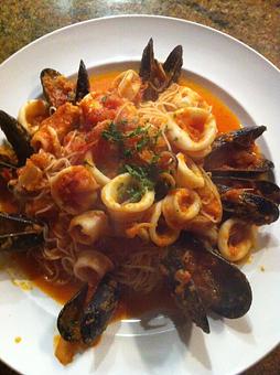 Product: Chef's Daily Special: Liguine Pescatore with Fresh Mussels, Shrimp and Calamari - Montecatini Ristorante in Downtown Walnut Creek, across from the Lesher Center for the Performing Arts - Walnut Creek, CA Italian Restaurants