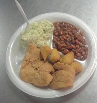 Product: catfish dinner - Mot's Pit Cooked Barbeque in Augusta, GA Barbecue Restaurants