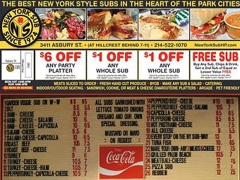 Product - New York Sub in Dallas, TX Sandwich Shop Restaurants