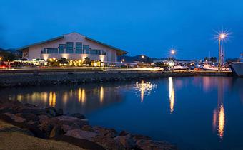 Product: Outside of our restaurant. We can't complain about our location! - Upstairs at Pier 38 in Honolulu, HI Seafood Restaurants