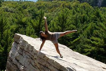 Product: Owner, Erica, Yoga out on a cliff - Nueva Alma Yoga and Wellness in Yonkers - Yonkers, NY Yoga Instruction