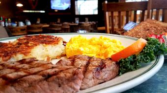 Product: Steak & Eggs - Tender Top Sirloin Steak and Eggs served with Hashbrowns and Toast - O'Blarney's Pub & Restaurant in Olympia, WA Irish Restaurants