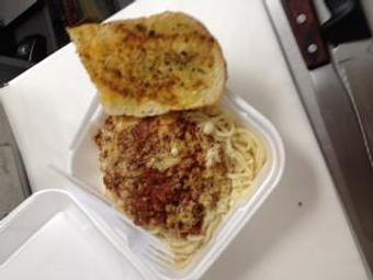 Product: Spaghetti with Nana's Meat Sauce - On a Roll Sandwich Shoppe in Carlsbad, CA Delicatessen Restaurants
