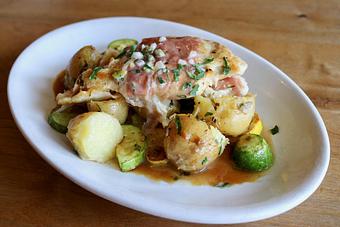 Product: Seasonally inspired menu with daily specials. Pictured: Chicken Saltimbocca. - Onespeed in Sacramento, CA Pizza Restaurant