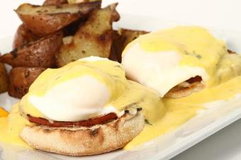 Product: Opal's Eggs Benedict - Opal Divine’s Austin Grill in Travis Heights/ South Austin - Austin, TX American Restaurants