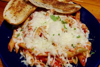 Product: Baked Penne Pasta - Opal Divine’s Austin Grill in Travis Heights/ South Austin - Austin, TX American Restaurants