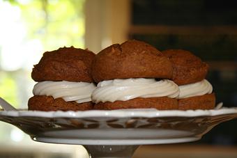 Product: Pumpkin Whoopie Pies... we mostly make these as a gluten free treat. We make chocolate ones too. - Orange Cat Cafe in Kingfield, ME American Restaurants