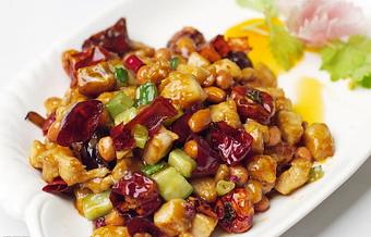 Product: Kung Pao Chicken - Oriental Cafe in Universties at Shady Grove.  Human Grove Sciences INC. Shady Grove Adventist Hospital. - Rockville, MD Chinese Restaurants