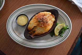 Product: Crab Stuffed Flounder - Original Oyster House Boardwalk in Gulf Shores, AL Seafood Restaurants