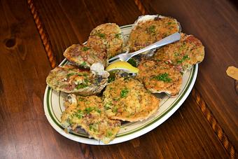 Product: Joe and Dave's Favorite Oysters (8)*, Joe and Dave's Favorite Oysters (8)** - Original Oyster House Boardwalk in Gulf Shores, AL Seafood Restaurants