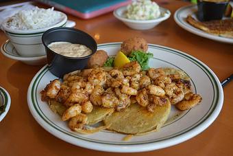 Product: Fried Green Tomatoes Bayou Style - Original Oyster House Boardwalk in Gulf Shores, AL Seafood Restaurants