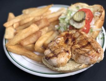 Product: Bourbon Glazed Chicken Sandwich - Original Oyster House Boardwalk in Gulf Shores, AL Seafood Restaurants