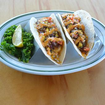Product: Blackened Flounder Tacos - Original Oyster House Boardwalk in Gulf Shores, AL Seafood Restaurants