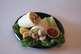 Product: Broiled Shrimp Burrito - Oscar's Pier 83 in Glendale, AZ Seafood Restaurants