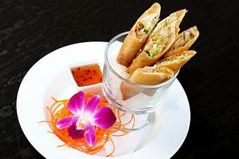 Product: Silver noodle, cabbage, shiitake mushrooms, and carrots with sweet and sour plum dipping sauce. - Osha Thai Noodle Cafe in Tenderloin - San Francisco, CA Thai Restaurants Product: Silver noodle, cabbage, shiitake mushrooms, and carrots with sweet and sour plum dipping sauce. - Osha Thai Noodle Cafe in Tenderloin - San Francisco, CA Thai Restaurants