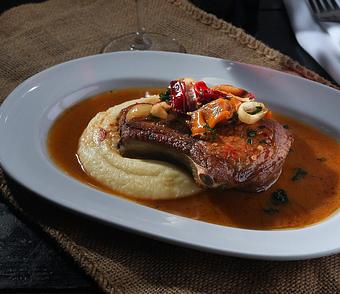 Product: Slagel Farm Pork Chop - Osteria Via Stato in River North - Chicago, IL Italian Restaurants