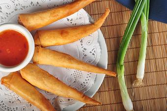 Product: Marinated shrimp wrapped in egg roll paper, fried and served with a house-made sweet and sour sauce - Pacific Thai Santa Cruz in Downtown Santa Cruz - Santa Cruz, CA Thai Restaurants
