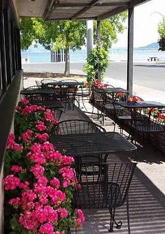 Product: Great patio for outdoor dining with an amazing view of Mount Konocti and Clearlake - Park Place Restaurant in Lakeport, CA American Restaurants