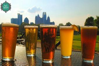 Product: Hand-crafted beer is brewed onsite at Park Tavern. - Park Tavern in heart of Midtown - Atlanta, GA American Restaurants