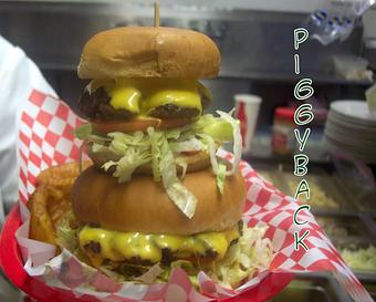Product: Piggy Back Burger - Parker's Restaurant in Drummond, MT American Restaurants