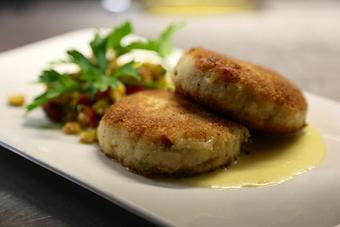 Product: Dungeness Crab Cakes - Pearl Seafood & Oyster Bar in Lincoln Square - Bellevue, WA Seafood Restaurants