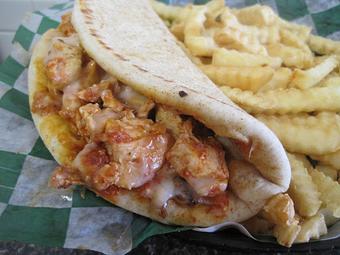 Product: Grilled Parmesan Chicken Flatbread - Plantation House in Washington, NC Hamburger Restaurants