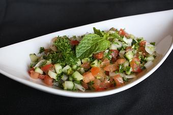 Product: Shirazi Salad - Pomegranate on Main in Greenville, SC Bars & Grills