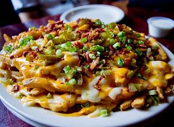 Product: Loaded Cheese Fries - Press Box Grill in Downtown Dallas - Dallas, TX American Restaurants