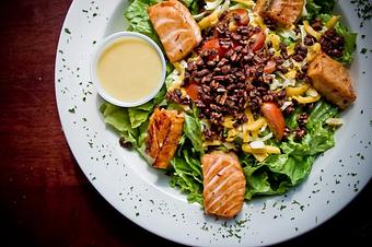 Product: Salmon Salad - Press Box Grill in Downtown Dallas - Dallas, TX American Restaurants