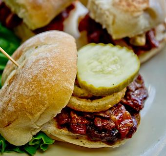 Product: Brisket Sliders - Press Box Grill in Downtown Dallas - Dallas, TX American Restaurants