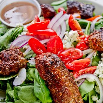 Product: Black & Bleu Salad - Press Box Grill in Downtown Dallas - Dallas, TX American Restaurants