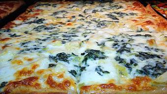 Product: Focaccia Artichoke & Spinach in a Truffle Cream Sauce - Previti Pizza in Midtown - New York, NY Pizza Restaurant