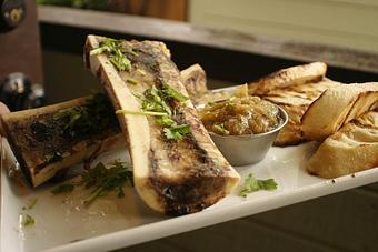 Product: Oven roasted bone marrow served with crostini & carmelized onion chutney. - PUBlic House in Old Town Temecula - Temecula, CA American Restaurants