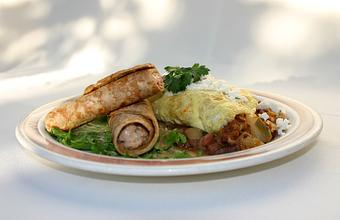 Product: Chorizo Sausage Omlette - Railroad Cafe in Livermore, CA American Restaurants