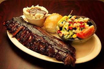 Product: Full Rack Baby Back Ribs Entree - Ranch Hand BBQ in Newbury Park, CA Pizza Restaurant