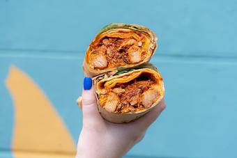 Product: TENDER PORK, MILD TOMATO, CHIPOTLE SAUCE, SOUR CREAM, CHEESE - Red Mesa Mercado in St. Petersburg, FL Mexican Restaurants