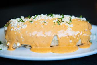 Product: Congri, jack cheese, guacamole, chipotle cream, cilantro, queso fresco. - Red Mesa Restaurant in St Petersburg, FL Mexican Restaurants