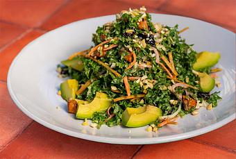 Product: Avocado, roasted sweet potatoes, pickled red onion, carrot, jicama, dried cranberries, tortilla strips, cashews, roasted garlic dressing. - Red Mesa Restaurant in St Petersburg, FL Mexican Restaurants
