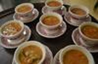 Product: A Tray of Soup Ready to be Served - Red Rocker Inn in Black Mountain, NC American Restaurants