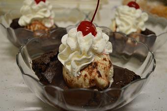 Product: Hot Fudge Brownie Sundae - Red Rocker Inn in Black Mountain, NC American Restaurants