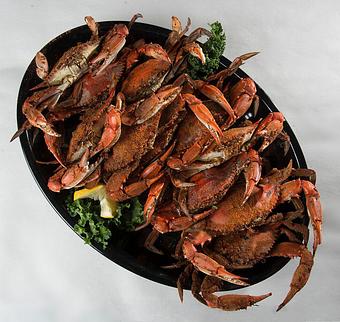 Product: Old Bay Spiced Steamed Crabs - Rustic Inn Crabhouse in Fort Lauderdale, FL Seafood Restaurants