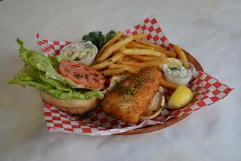 Product: Tuesday | Fried Fish Sandwich. - Rustic Inn Crabhouse in Fort Lauderdale, FL Seafood Restaurants