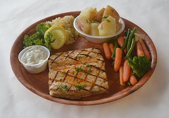 Product: Grilled Dolphin Platter - Rustic Inn Crabhouse in Fort Lauderdale, FL Seafood Restaurants