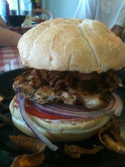 Product: Chicken Jerk Sandwich - S-Curves Cafe in Melbourne, FL American Restaurants